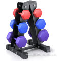 sports 2-tiers dumbbell kettlebell metal rack storage shelf